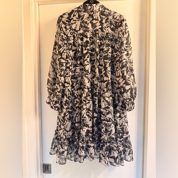MISA.L.A./Floral Black and White Chiffon Dress.NWT - Picture 6 of 10